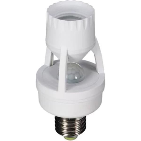 Perel Rörelsedetektor, PIR, detektionsområde 6 m, detektionsvinkel 360°, IP20, inomhusbruk, E27, vit