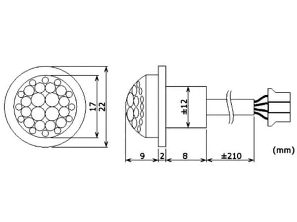 Rörelsedetektor - MINI - Inbyggd - 12 VDC - Infraröd - 8 m, 100°