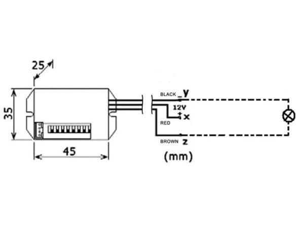 Rörelsedetektor - MINI - Inbyggd - 12 VDC - Infraröd - 8 m, 100°