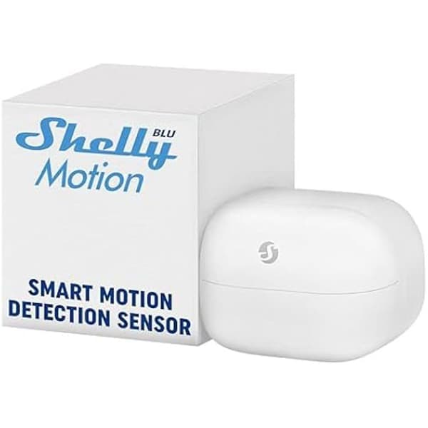 Shelly BLUMotion | Bluetooth rörelsedetektor | Trådlöst närvarolarm | LUX ljussensor | Räckvidd 9 m | Vinkel 120° |