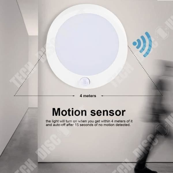 TD® 9 LED trådlös batteridriven nattljusrörelsesensor (vitt ljus)