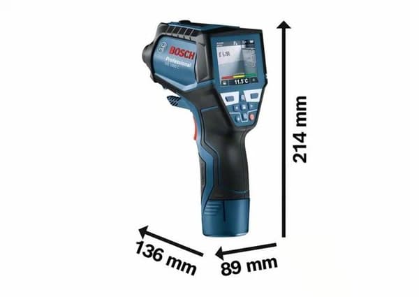 Bosch Professional GIS 1000 C termisk detektor med 12V 2,0Ah batteri, Quickstart-kort, USB-kabel, i L-Boxx - 0601083301