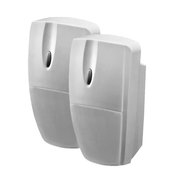 Diagral - Set med 2 djurnärvarodetektorer - Rörelsedetektor - Vit - 12m - 85° - Batteri