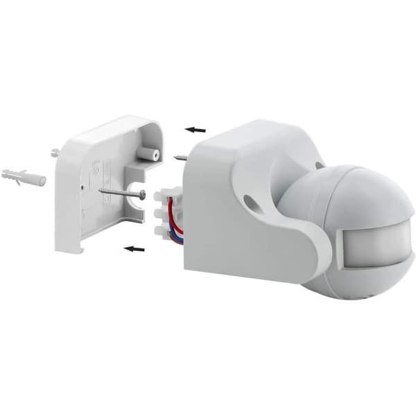 Infrarörelseavkännare - VELAMP - IP44 - Svart - 12m - 180°