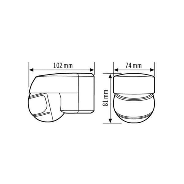 ESYLUX EM10025310 utanpåliggande (utanpåliggande) Rörelsedetektor 200° vit IP44