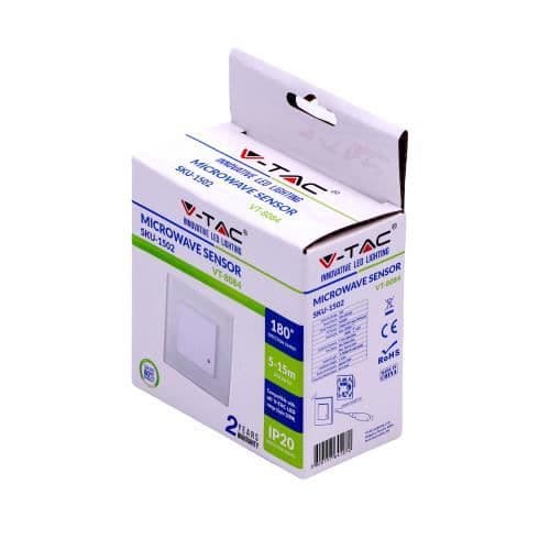 Rörelsedetektor - V-tac - VT-8084 - Mikrovågor - Vit - IP65