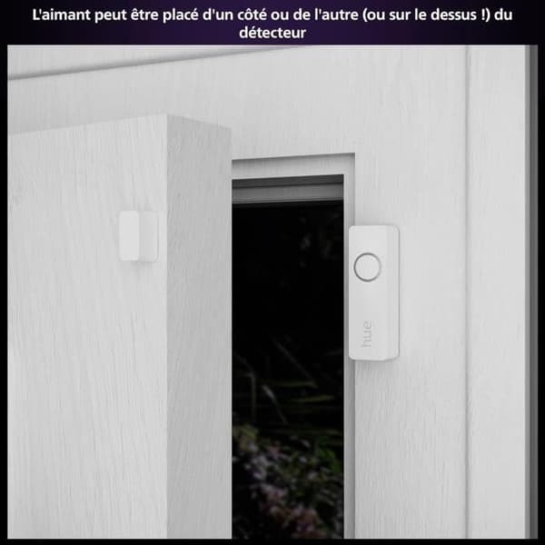 Kontaktsensorer - Philips Hue - Säker - x 2 - Lätt installation - Kontroll via app - Vit