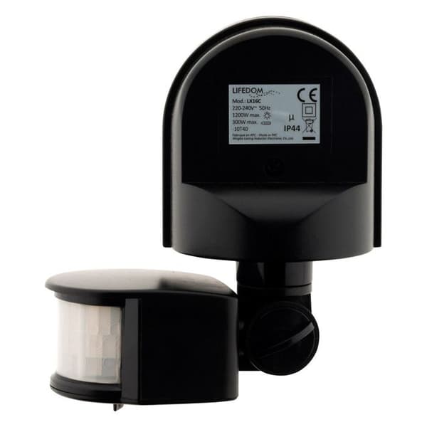 IP44 rörelsedetektor - svängbar huvudenhet - 1200W - Svart - Elexity