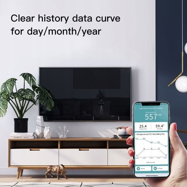 Intelligent Ljustermometer - ARHATREYA - Zigbee - Temperatur & Luftfuktighet - Bluetooth