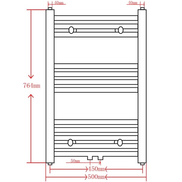 vidaXL Radiator håndklestativ rett grå 500 x 764 mm