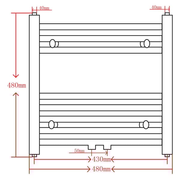vidaXL Radiator håndklestativ rett grå 480x480 mm