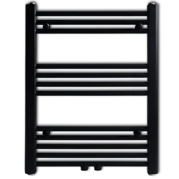 vidaXL Handdukstork centralvärme element rak 600 x 764 mm svart