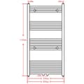 Miniatyrbillede 9 af 9: vidaXL håndklæderadiator 600x1160 mm centralvarme lige sort