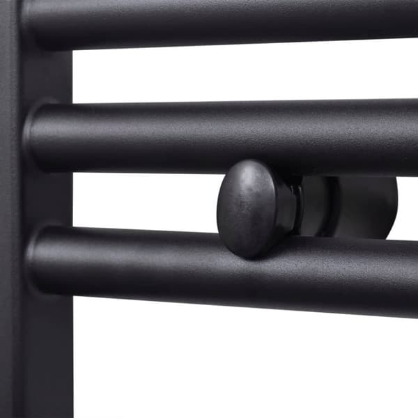 vidaXL Kylpyhuoneen keskuslämmityspyyheteline musta suora 500 x 1160 mm