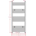 Pikkukuva 9 / 9: vidaXL Kylpyhuoneen keskuslämmityspyyheteline musta suora 500 x 1160 mm