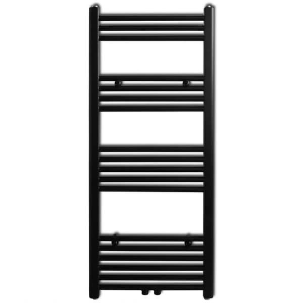 vidaXL Kylpyhuoneen keskuslämmityspyyheteline musta suora 500 x 1160 mm