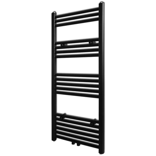 vidaXL Kylpyhuoneen keskuslämmityspyyheteline musta suora 500 x 1160 mm