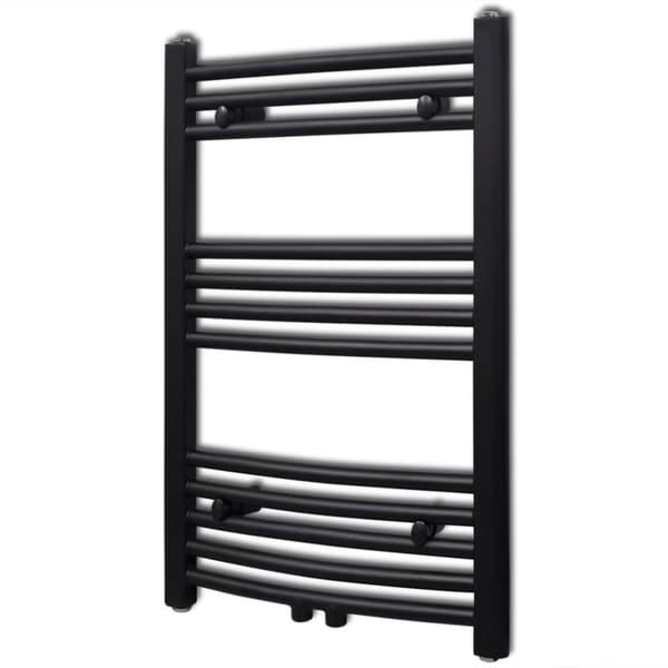 vidaXL håndklæderadiator 500x764 mm centralvarme buet sort
