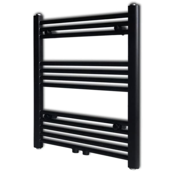 vidaXL håndklæderadiator 600x764 mm centralvarme lige sort
