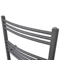 Pikkukuva 3 / 9: vidaXL Kylpyhuoneen keskuslämmityspyyheteline harmaa kaareva 500 x 1160 mm