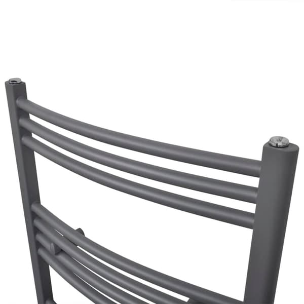 vidaXL Kylpyhuoneen keskuslämmityspyyheteline harmaa kaareva 500 x 1160 mm