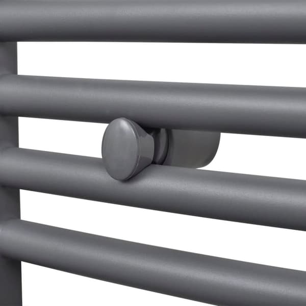 vidaXL Kylpyhuoneen keskuslämmityspyyheteline harmaa kaareva 500 x 1160 mm