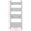 Pikkukuva 9 / 9: vidaXL Kylpyhuoneen keskuslämmityspyyheteline harmaa kaareva 500 x 1160 mm