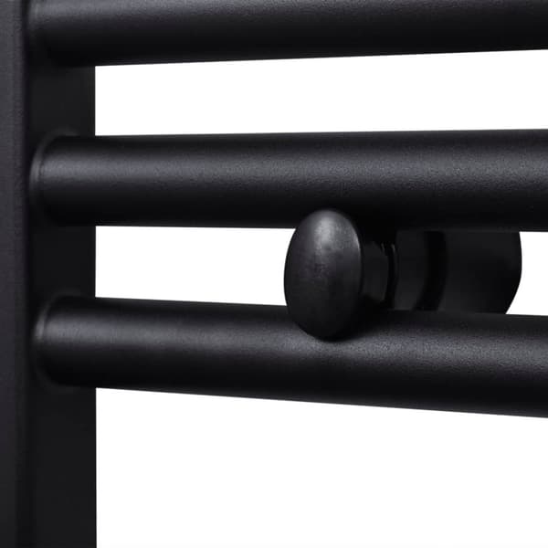 vidaXL Kylpyhuoneen keskuslämmityspyyheteline musta suora 480 x 480 mm
