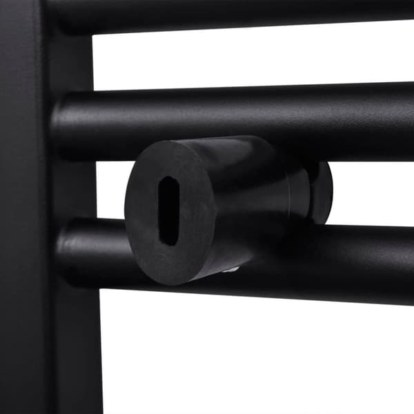 vidaXL Kylpyhuoneen keskuslämmityspyyheteline musta suora 480 x 480 mm