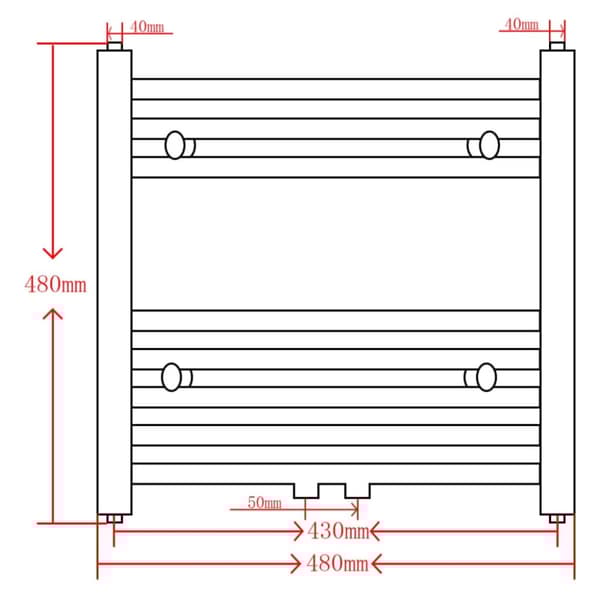 vidaXL Radiator håndklestativ buet svart 480x480 mm
