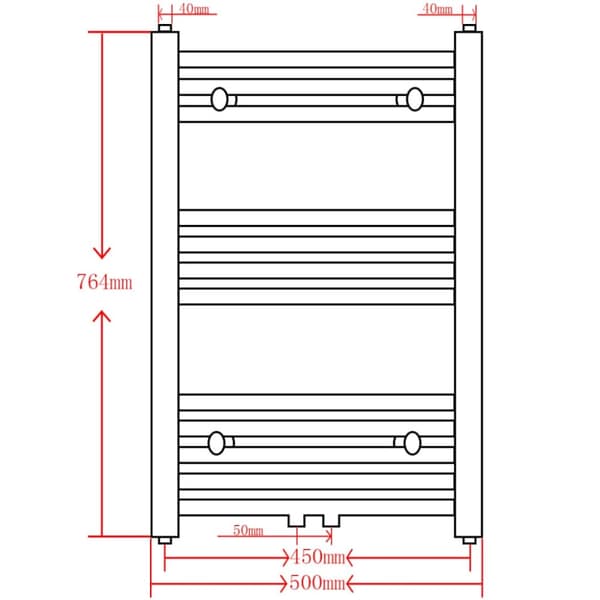vidaXL Radiator håndklestativ buet svart 500x764 mm