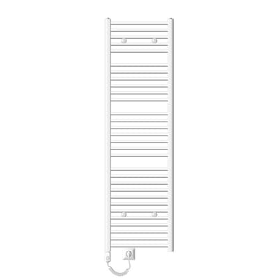 Lämmitetty pyyhe jäähdytin lämmityselementtiä 1200 W ECD Germany Malli Saharan 500 x 1800 mm valkoinen suoran kyljen yhteys pyyheteline
