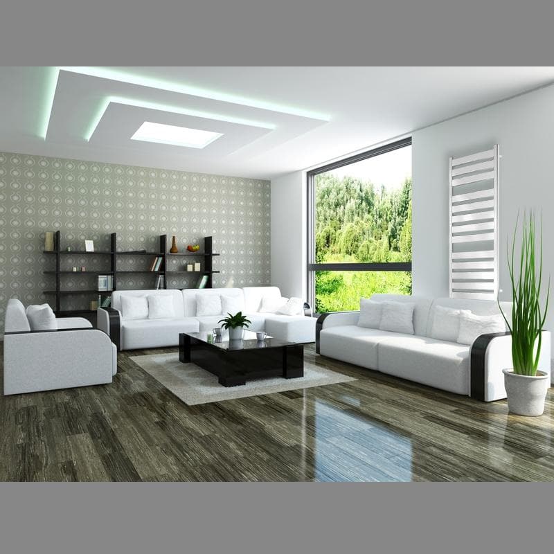 Design designer radiator handduksvärmare elektrisk 500 x 950 mm vit med värmestång 600W