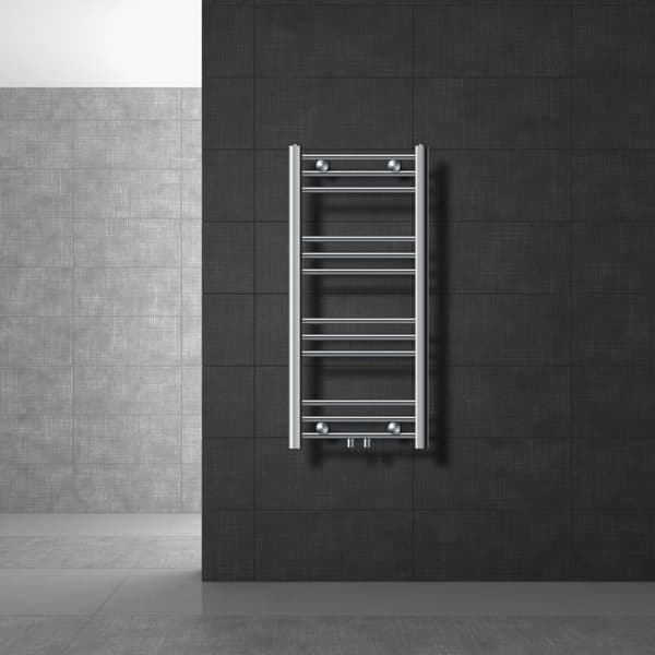ECD Germany kylpyhuoneen jäähdytin - 400 x 800 mm - kromi - suora keskiliitännällä - jäähdyttimen pyyhekuivain