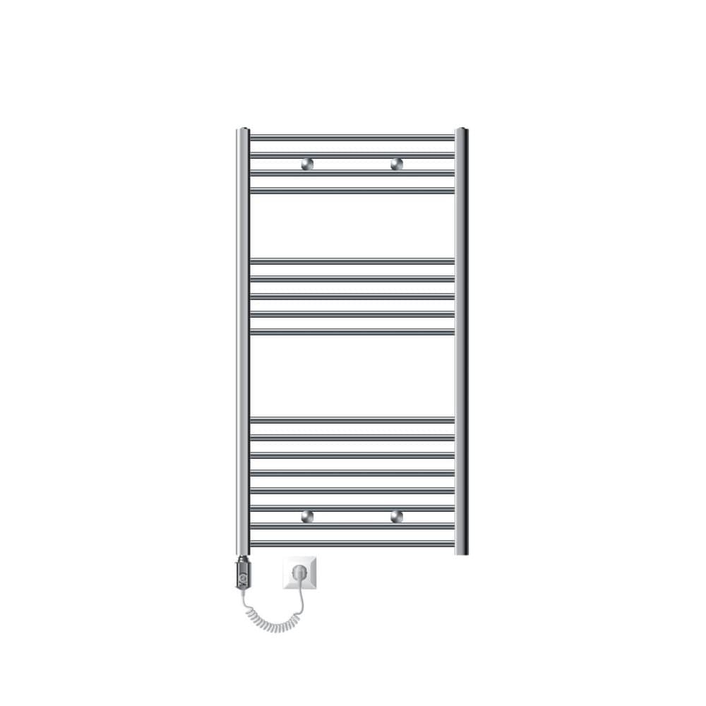 Opvarmet håndklæde radiator med opvarmning element 1200 W ECD Germany Model Sahara 750 x 1200 mm chrome lige sidetilslutning håndklædeholder