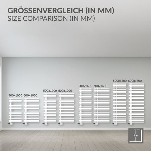 ECD Germany Iron EM design badeværelsesradiator - 500 x 1200 mm - hvid - design radiatorpanel radiator radiator håndklædevarmer håndklædetørrer