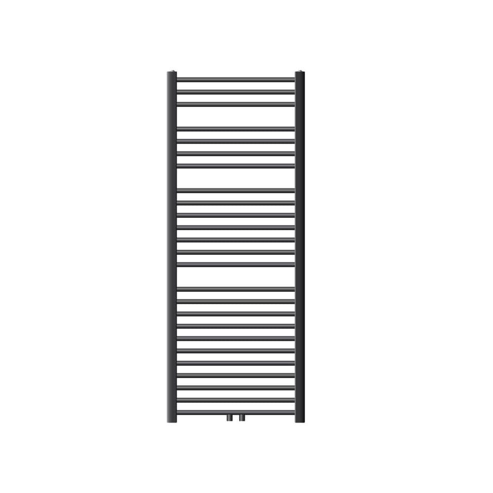 Radiator håndklæde ECD Germany Model Sahara 600 x 1500 mm antracit bøjet med medium forbindelse håndklædeholder