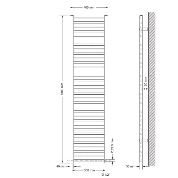 Radiator handduk radiator handduk aggregatet handduk aggregatet 400 x 1800 mm