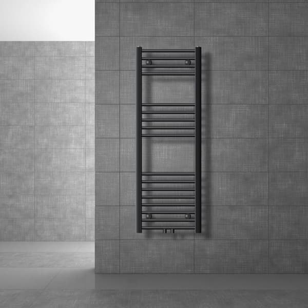 Køler Håndklæde ECD Germany Model Sahara 400 x 1200 mm lige antracit med central tilslutning håndklædeholder
