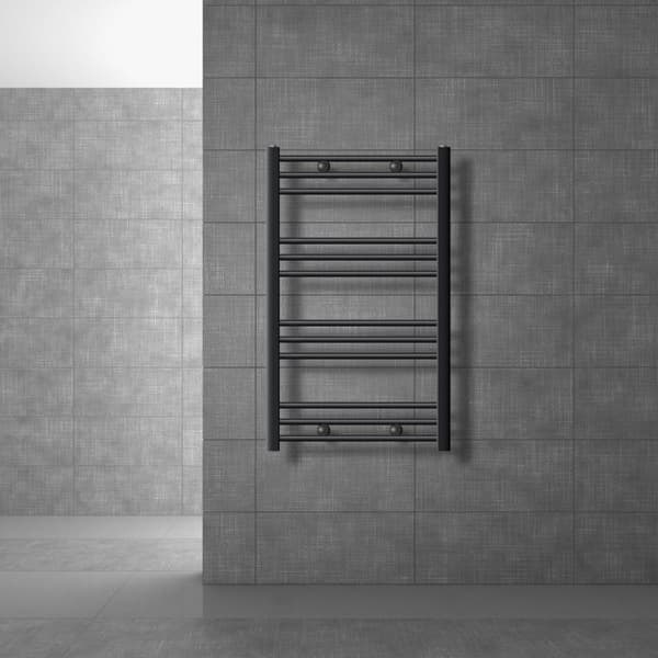 Køler Håndklæde ECD Germany Model Sahara 600 x 800 mm lige antracit med side håndklædeholder forbindelse