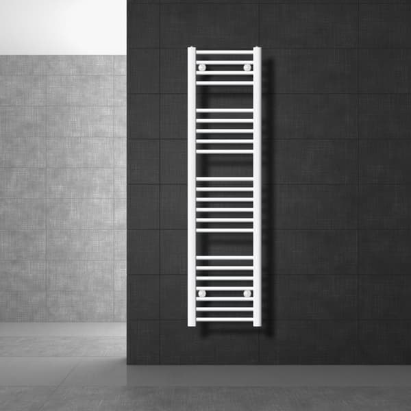 Køler Håndklæde ECD Germany Model Sahara 300 x 1400 mm hvid lige med sidetilslutning håndklædeholder