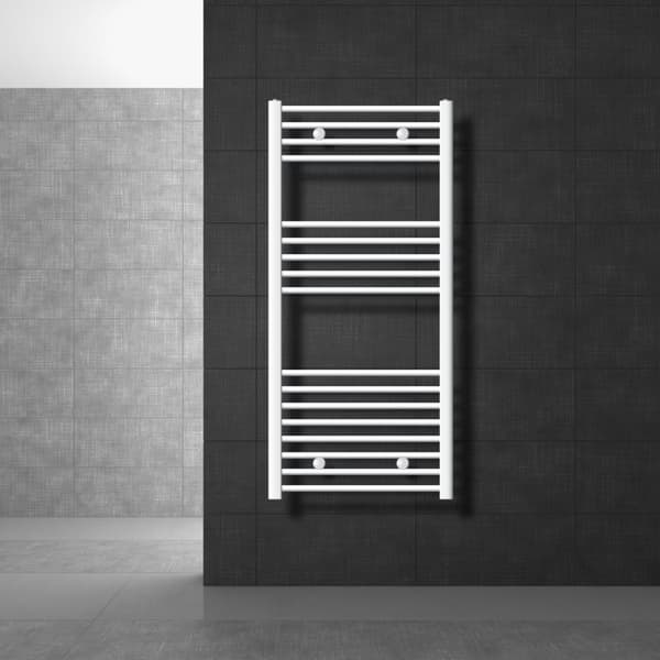 ECD Germany badeværelsesradiator 600 x 1200 mm - hvid - lige med sidetilslutning - radiator håndklædevarmer håndklædetørrer håndklæde radiator