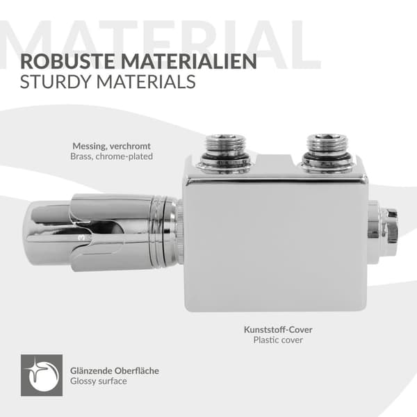 Radiatortermostaten forbindelsessæt Universal Chrome medium forbindelse