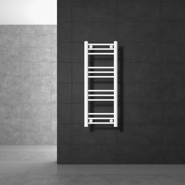 Radiator Handduk ECD Germany Modell Sahara 300 x 800 mm vit rak med sidoanslutning handdukshängare
