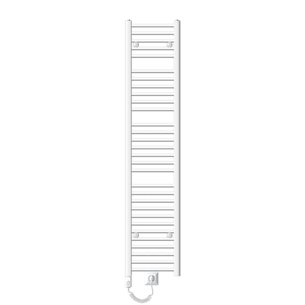 Lämmitetty pyyhe jäähdytin lämmityselementtiä 1200 W ECD Germany Malli Saharan 300 x 1800 mm valkoinen suoran kyljen yhteys pyyheteline