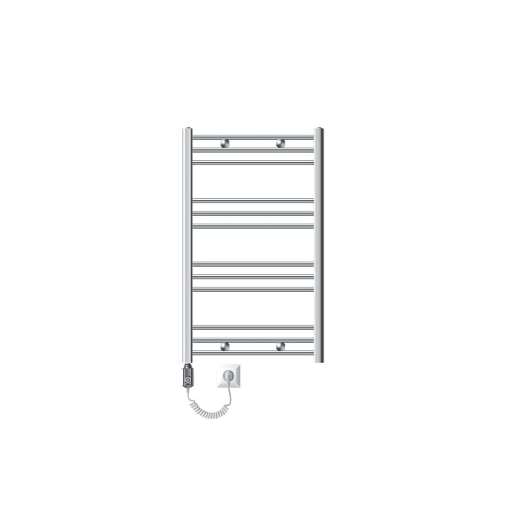 Håndklæderadiator med opvarmning element 300 W ECD Germany model Sahara 600 x 800 mm chrome bøjet side port håndklædeholder
