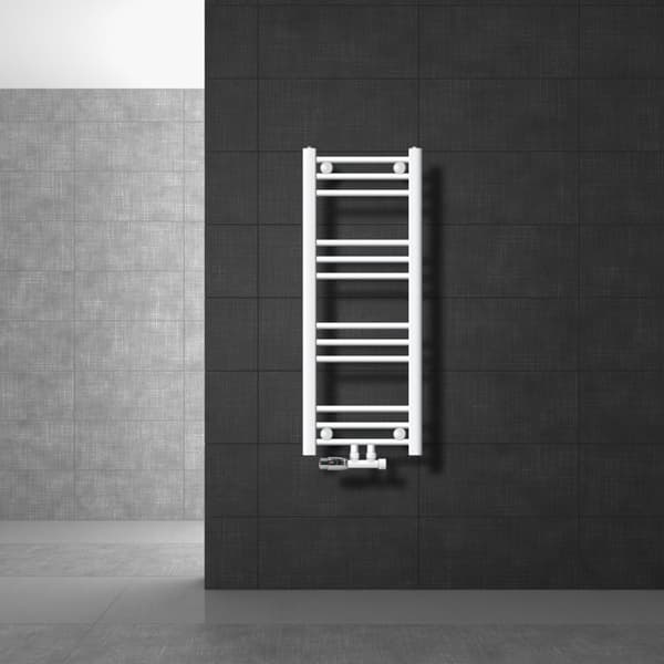 Pyyhe seinä Yhteysasetusryhmä sis. Termostaatti ECD Germany Malli Sahara 300 x 800 mm valkoinen hetero keskipitkän yhteys pyyheteline