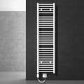 Miniatyrbild 1 av 6: Handduks radiator med värmeelement 1200 W ECD Germany Modell Sahara 400 x 1800 mm vit krökta sidoanslutning handdukshängare