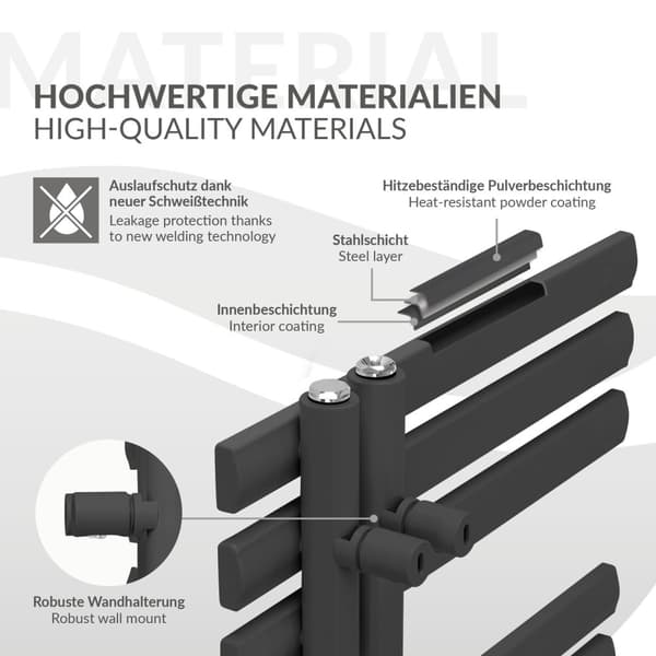 Radiator Anthracite 600x1000 mm Jern M Design radiator håndklæde radiator design