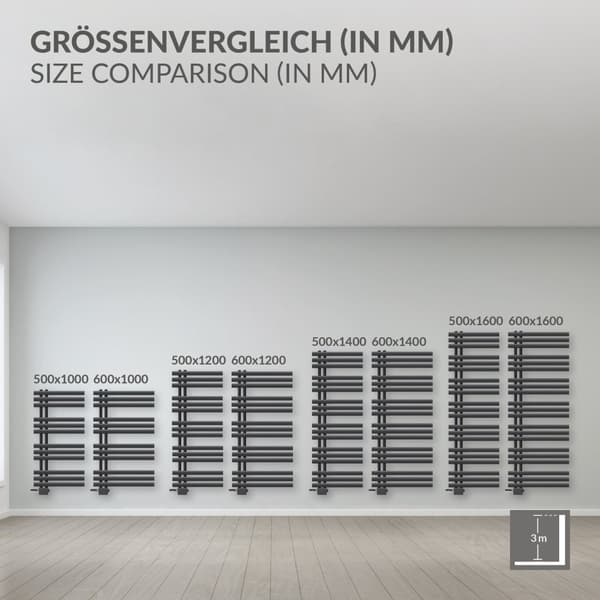 Radiator Anthracite 600x1000 mm Jern M Design radiator håndklæde radiator design